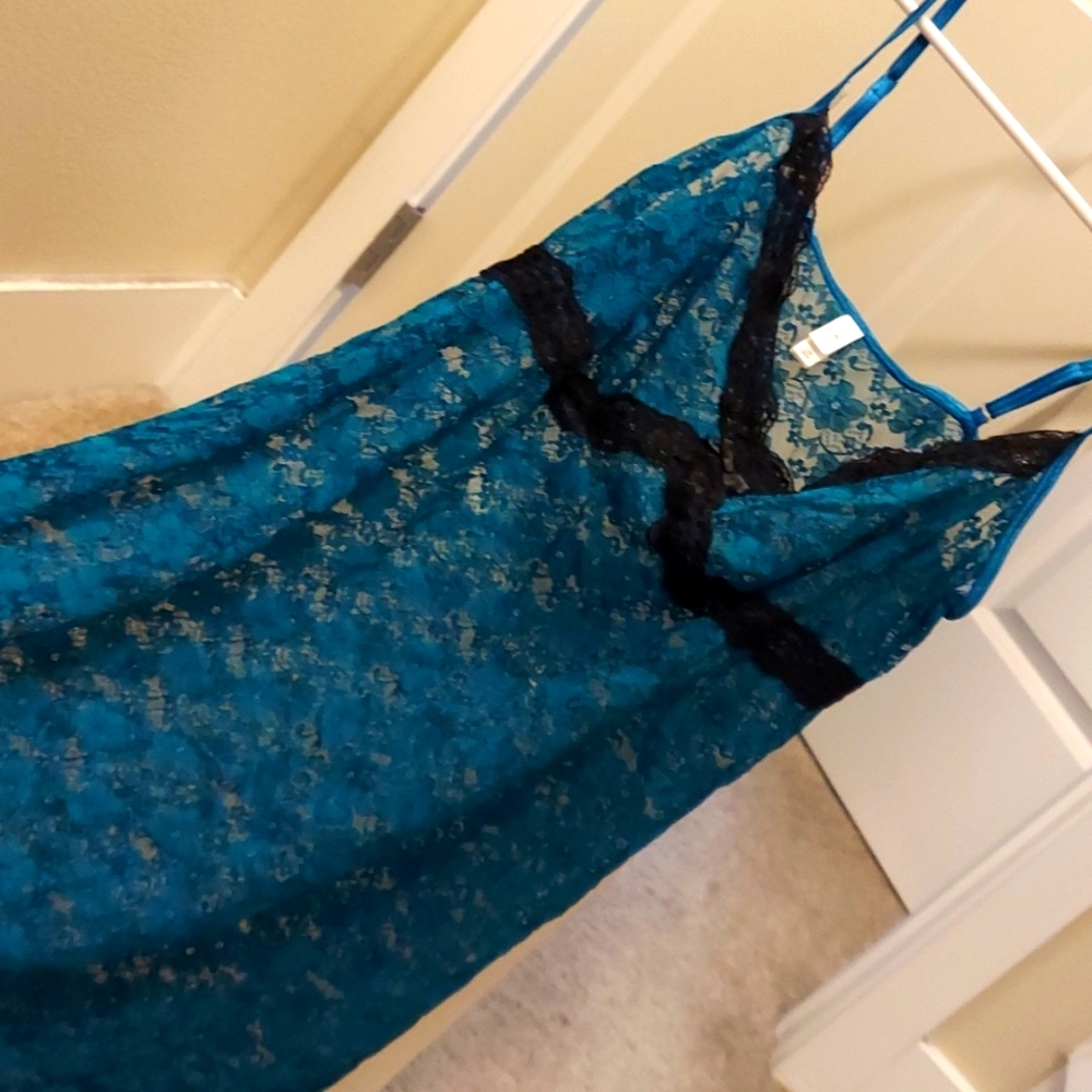 George blue & black lingerie slip L